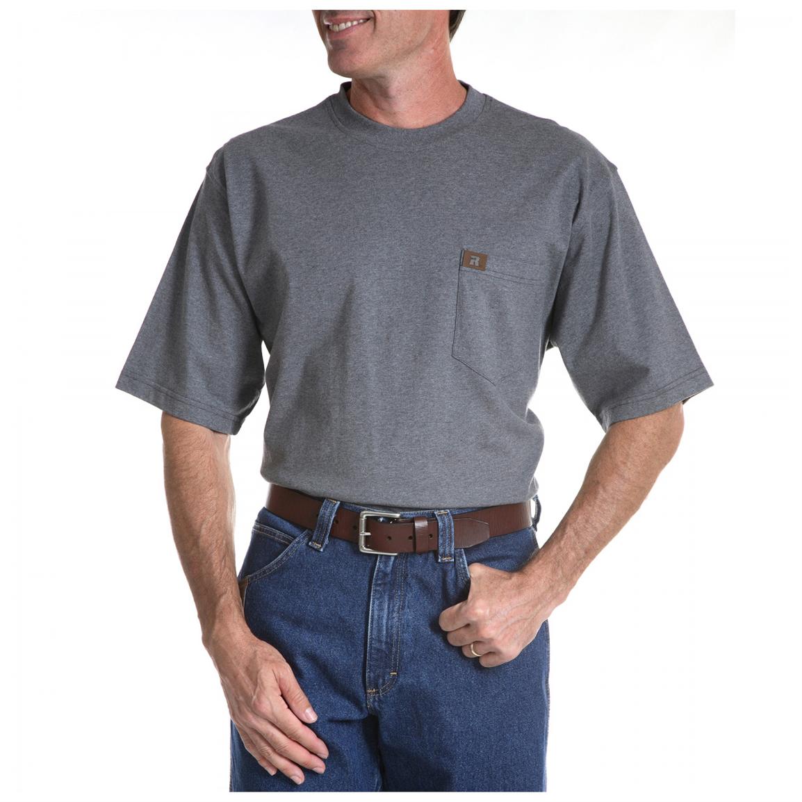 Men's Wrangler® Riggs Workwear® Short-sleeved Pocket Shirt, Charcoal ...