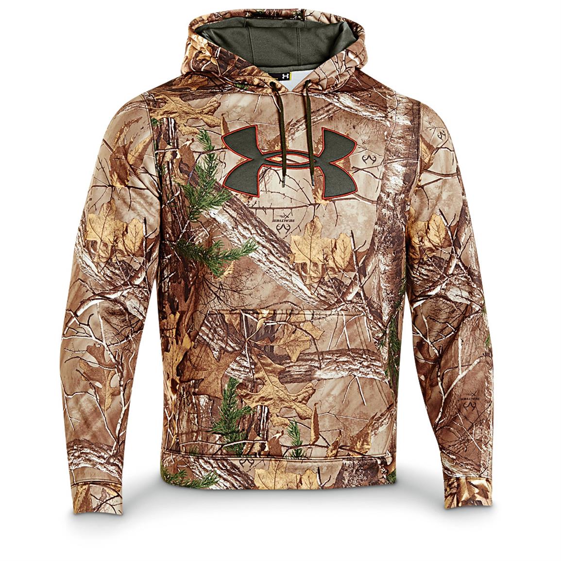 mens white camo under armour hoodie