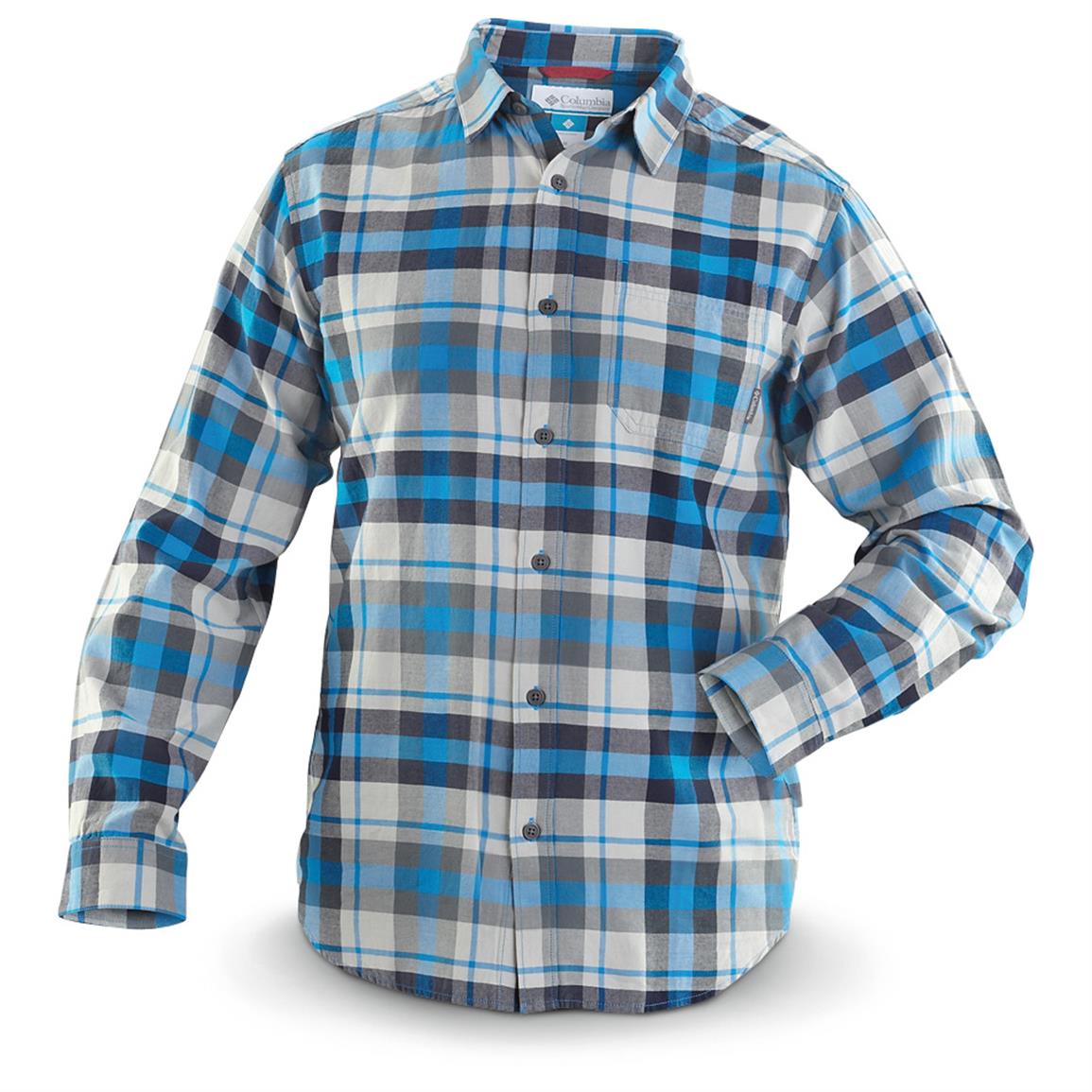 Columbia Vapor Ridge III Long-sleeved Shirt, Hyper Blue Plaid
