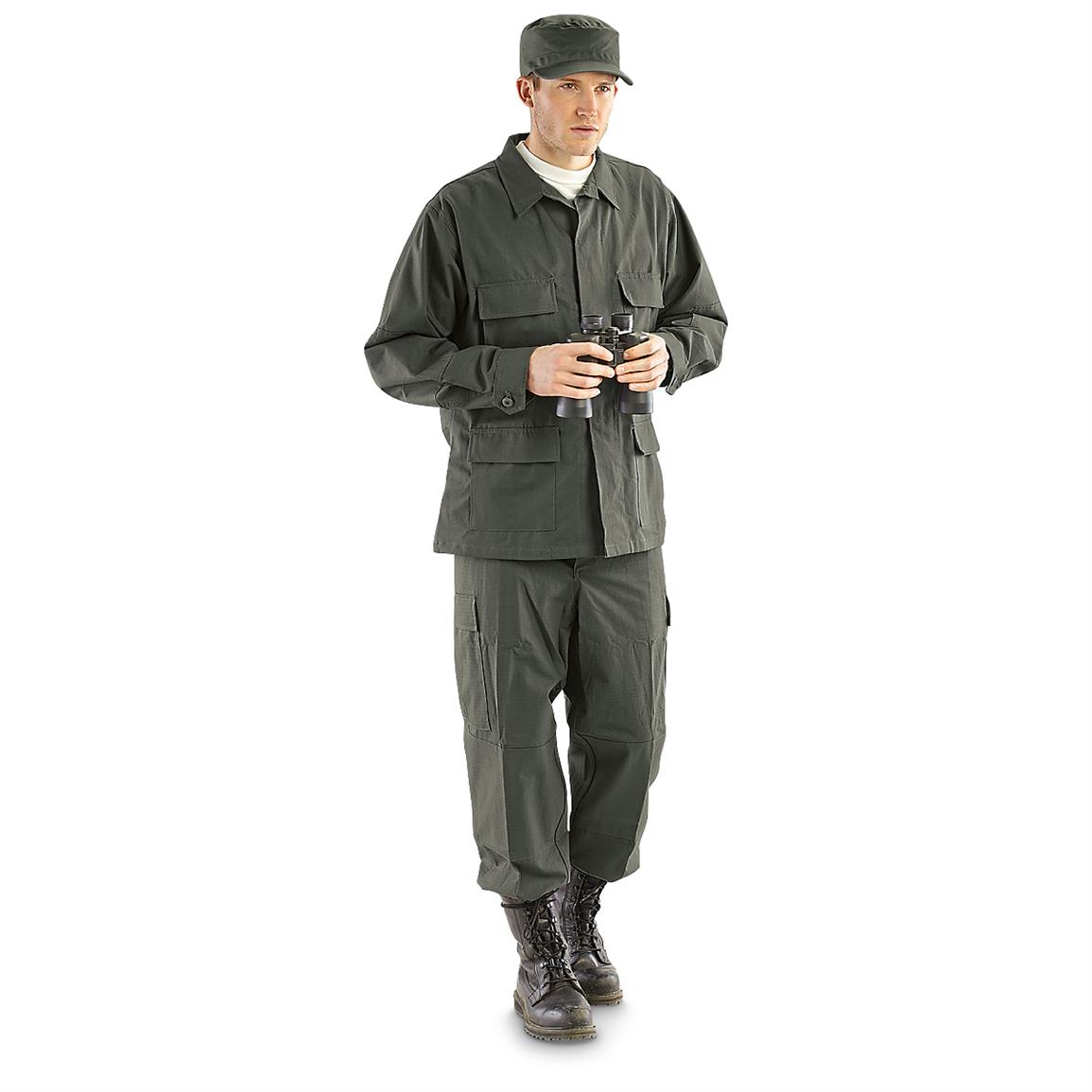 HQ ISSUE® Military-style NYCO Ripstop BDU Shirt, Olive Drab