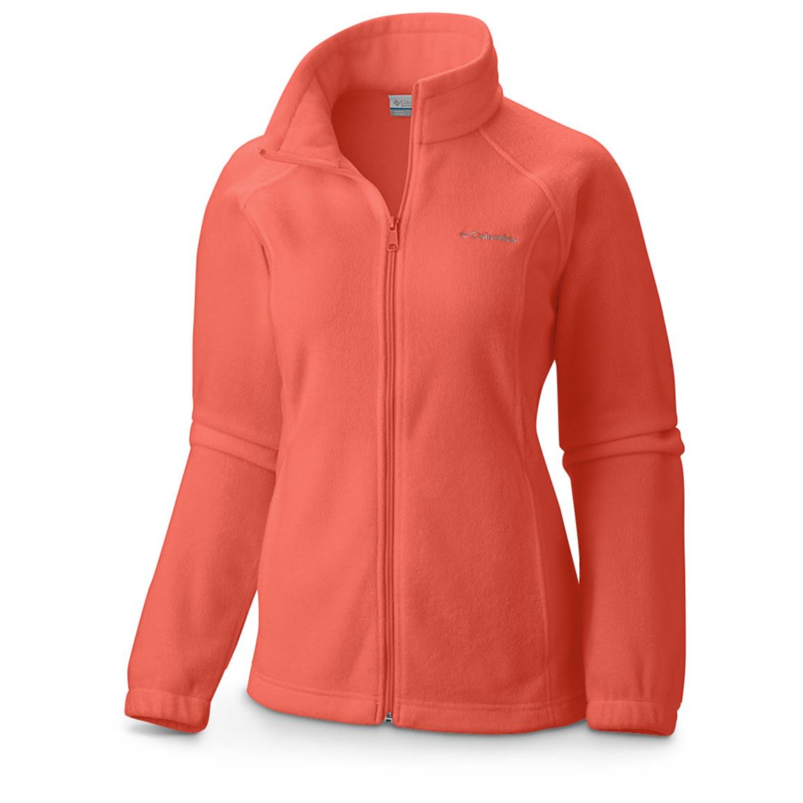 coral columbia fleece jacket