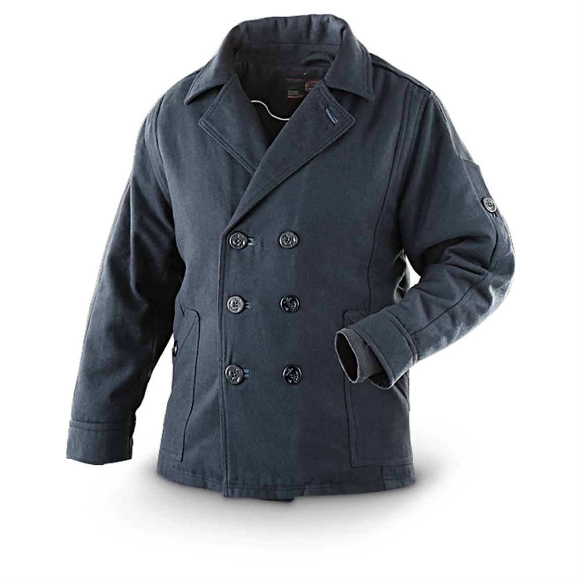 Sportier Men's Pea Coat, Wool Blend - 593021, Insulated Jackets & Coats ...