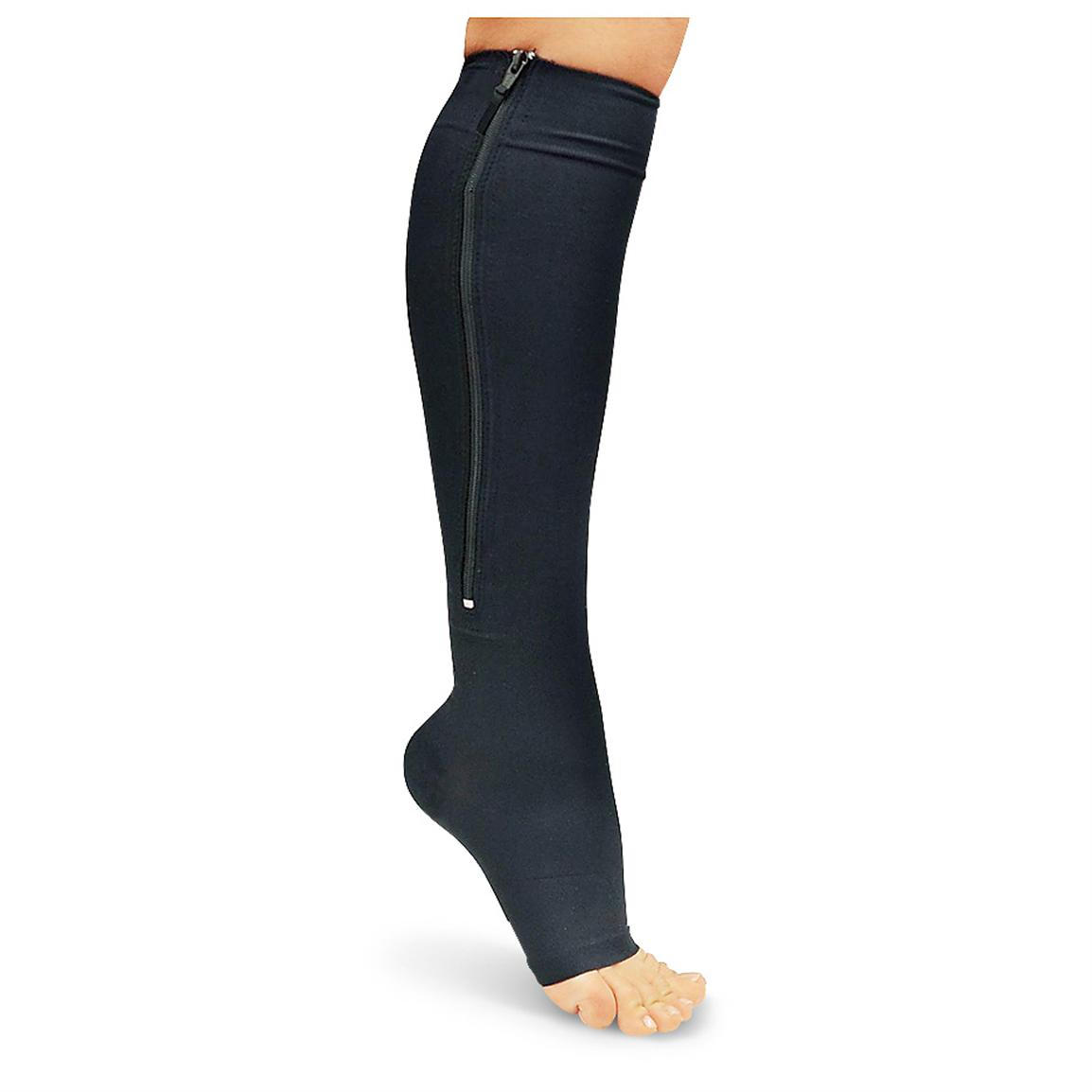 Compression socks for women with zipper