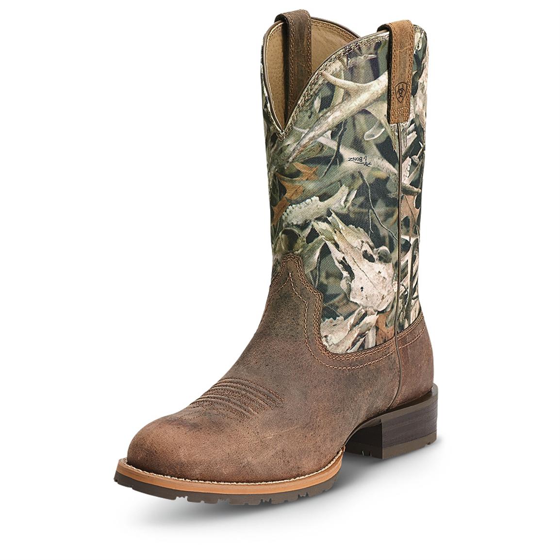 Men's Ariat Hybrid Rancher Boots, Distressed Brown / Mini Bonz - 593391 ...