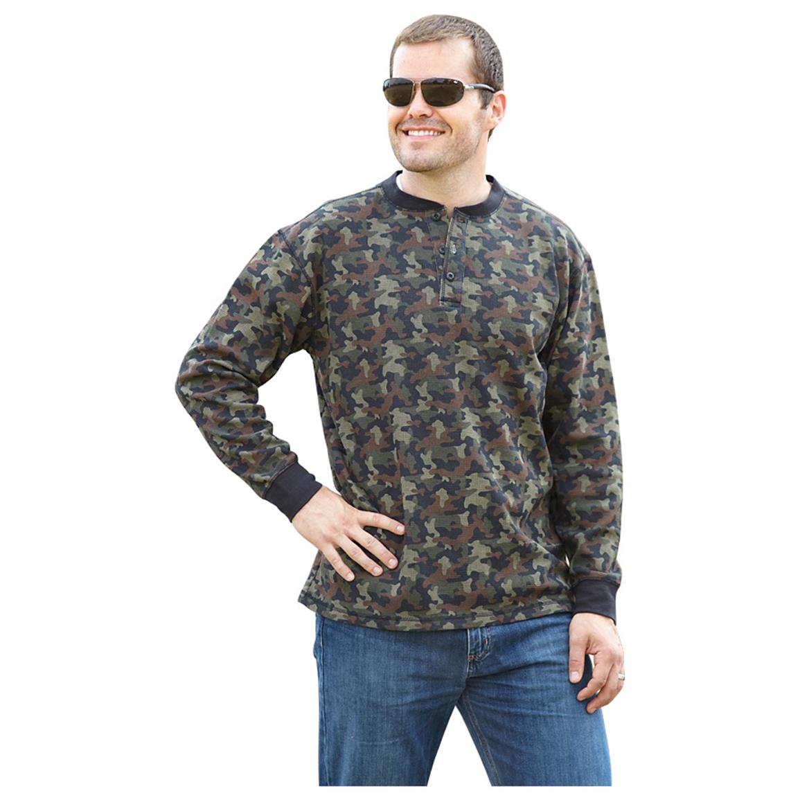 camo henley shirt