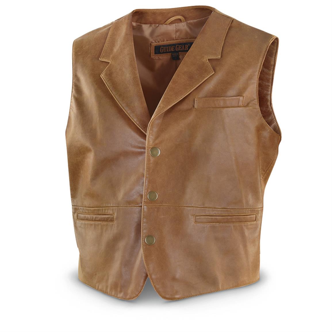 Guide Gear Monte Lambskin Vest, Brown 593466, Vests at Sportsman's Guide