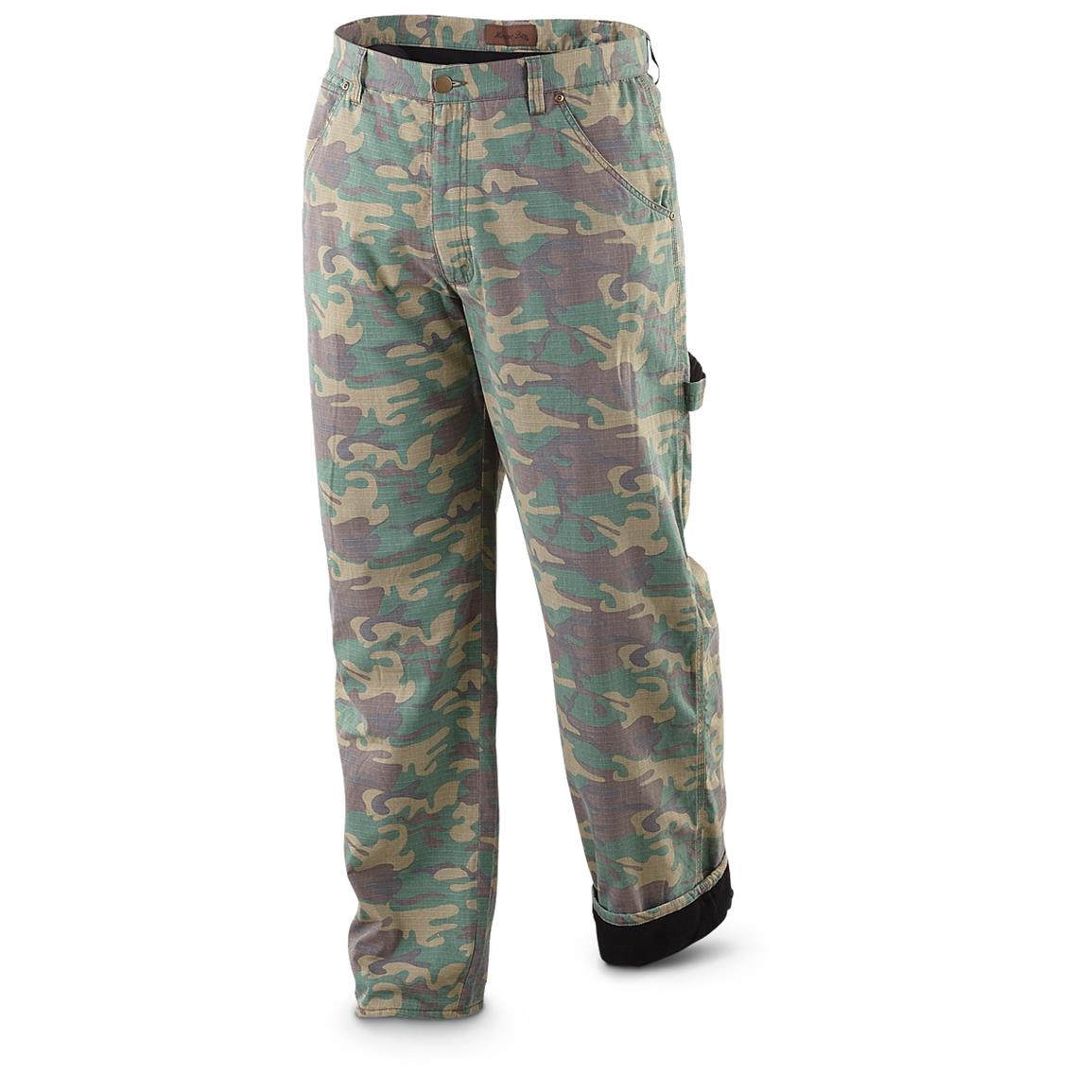 fleece lined camo jeans