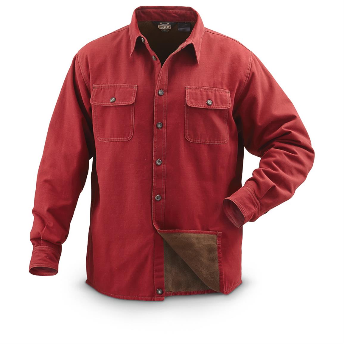 Guide Gear Fleece-lined Long-sleeved Shirt - 593675, Shirts at ...