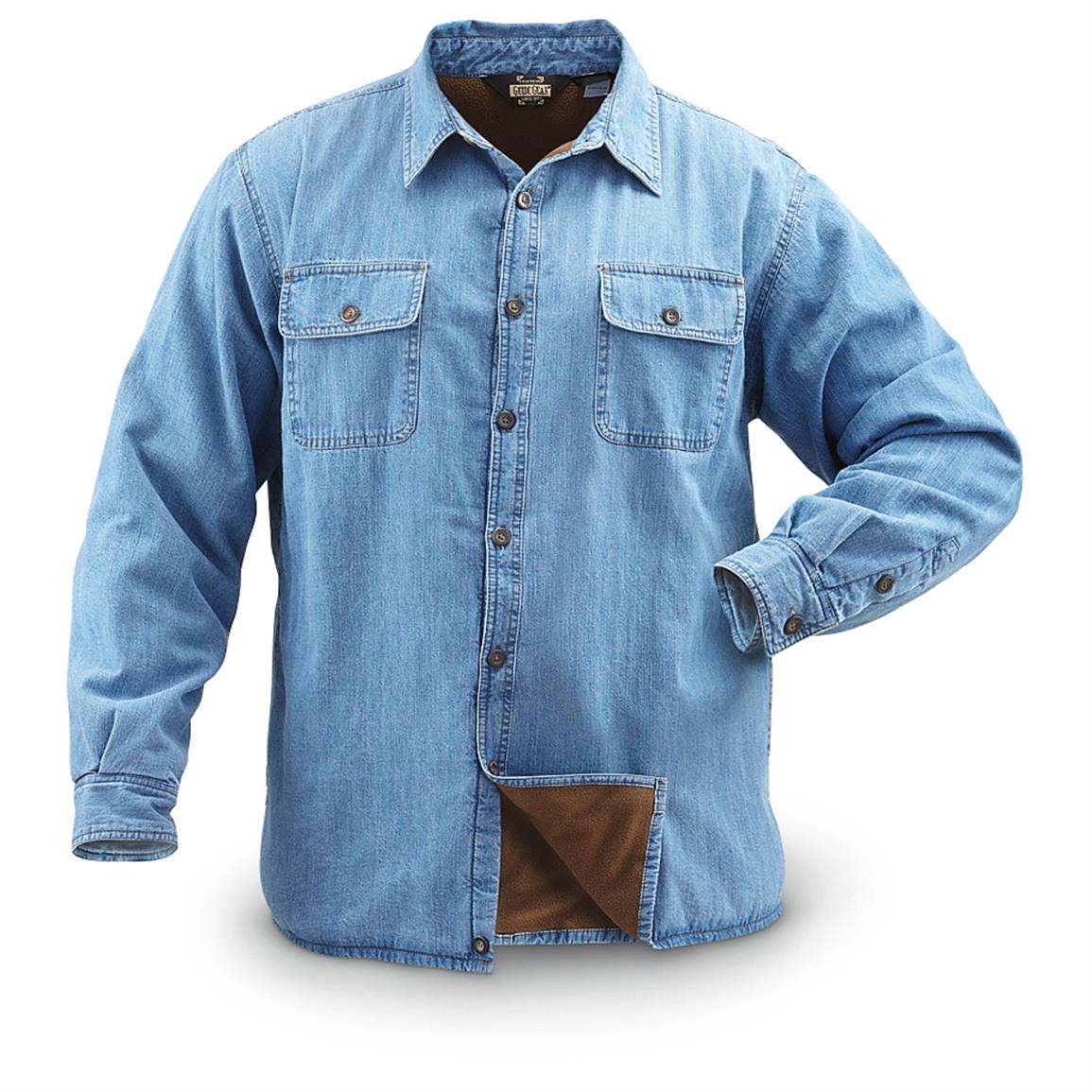 Guide Gear Fleece-lined Long-sleeved Shirt - 593675, Shirts at ...