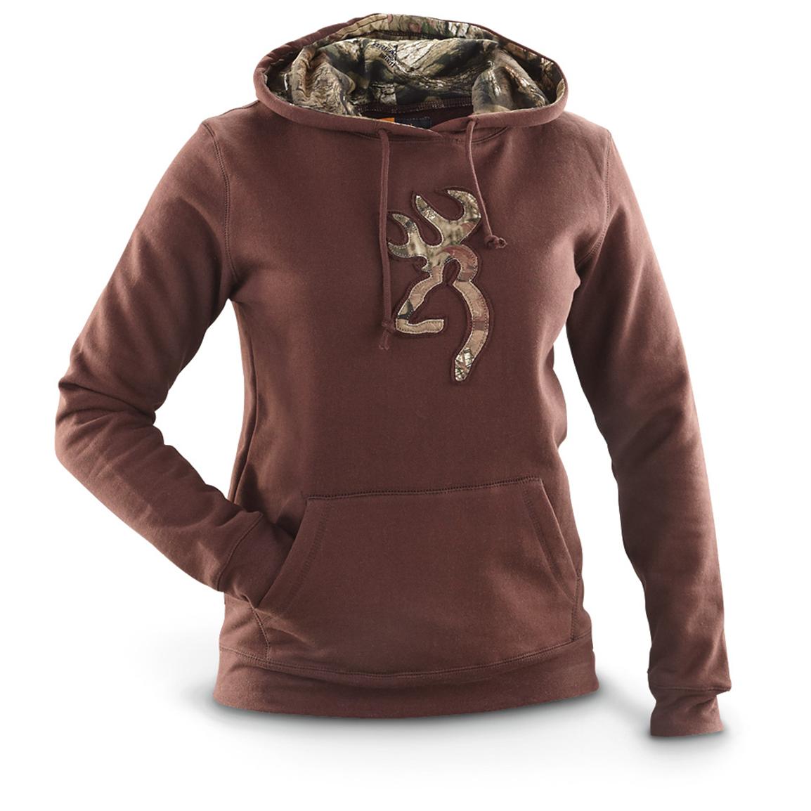 Women's Browning® Camo Buckmark Hooded Sweatshirt - 593810, Sweatshirts ...