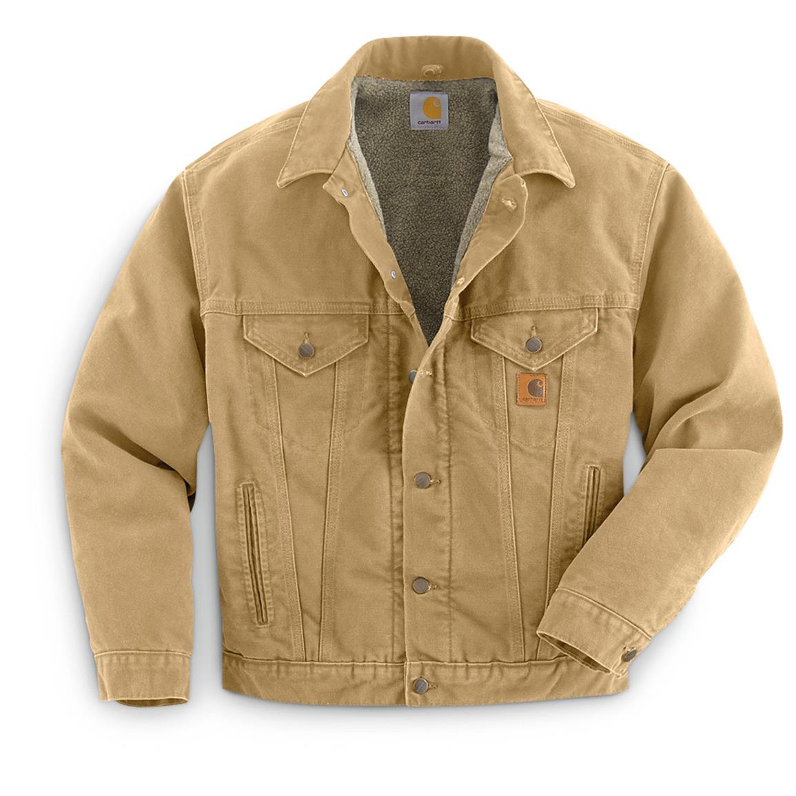 carhartt sherpa lined denim jean jacket