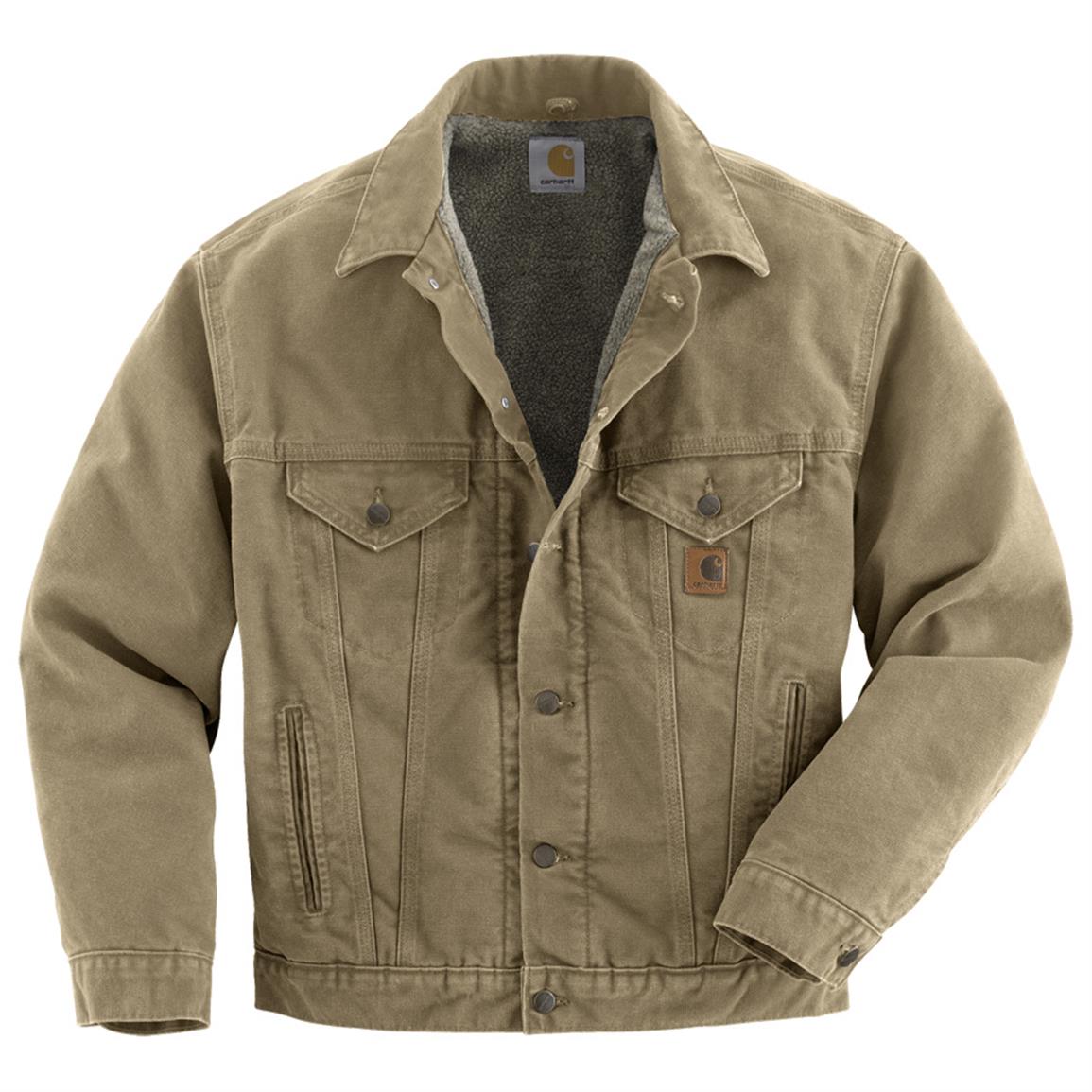 Carhartt Sandstone Denim Jean Jacket - 594017, Uninsulated Jackets ...