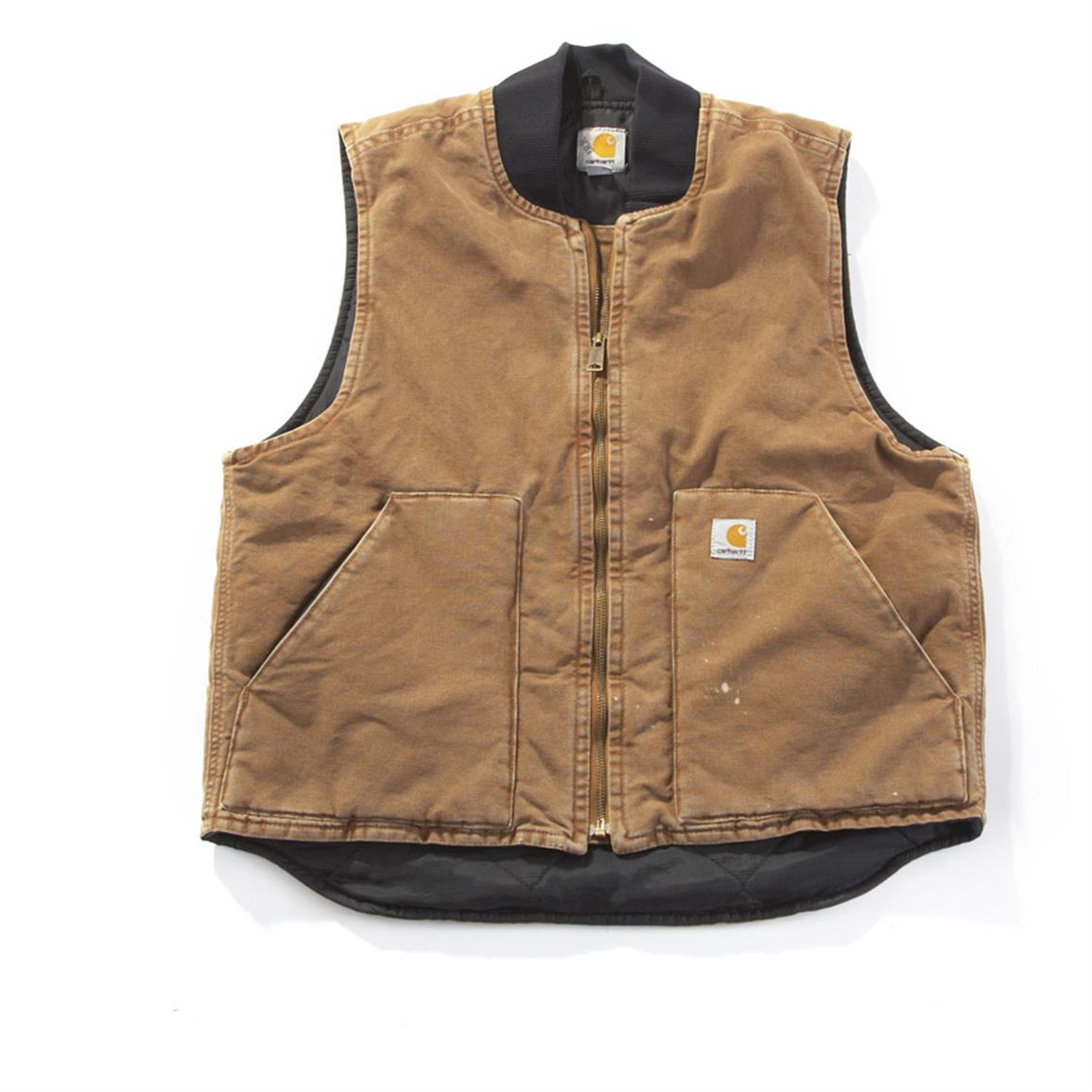 Carhartt® Irregular Weathered Duck Vest, Red Duck - 594021, Vests at ...