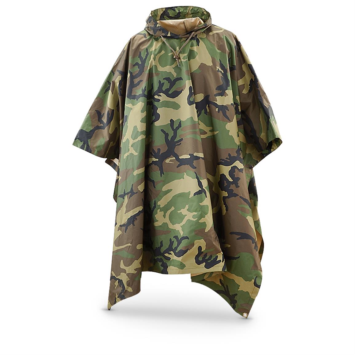 Army Surplus Rain Poncho - Army Military