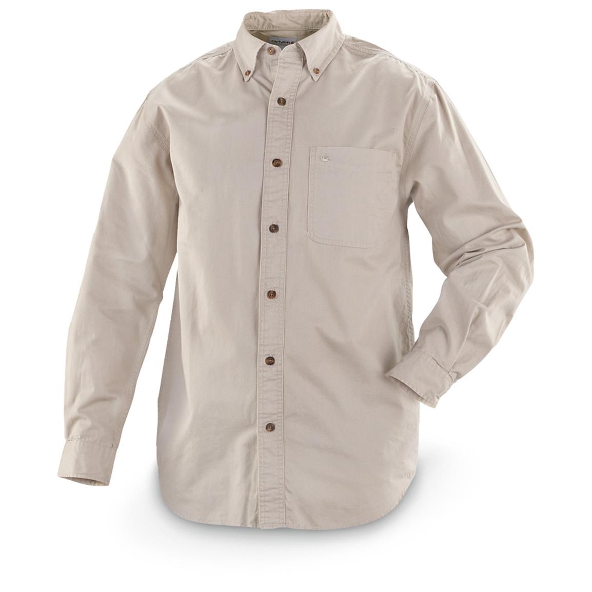 Men's Carhartt Hines Solid Long-sleeved Shirt - 594510, Shirts at ...