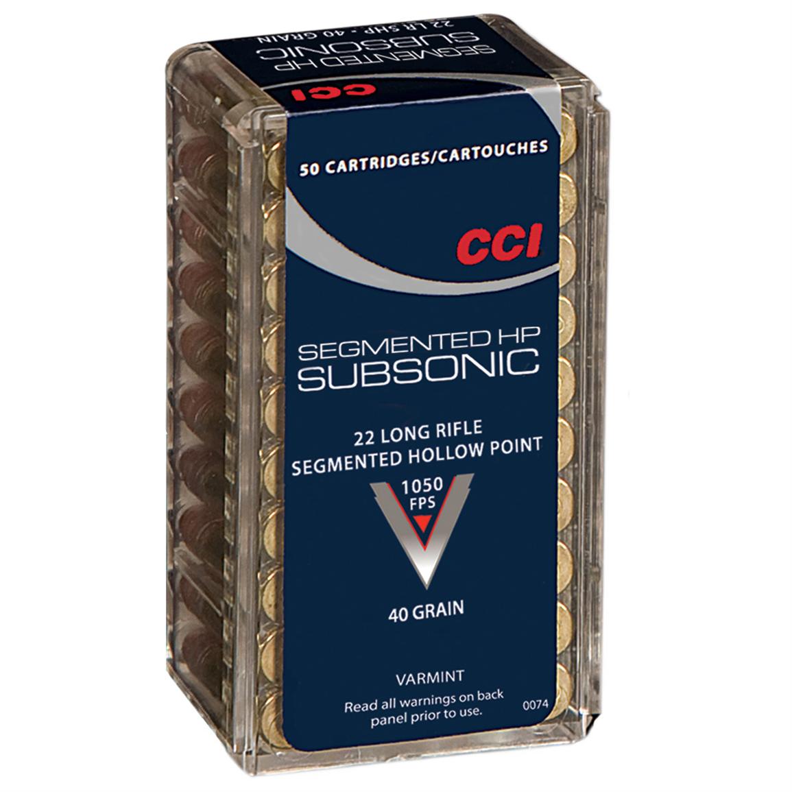 CCI, .22LR, Subsonic CPSHP, 40 Grain, 50 Rounds - 594517, .22lr Ammo at ...