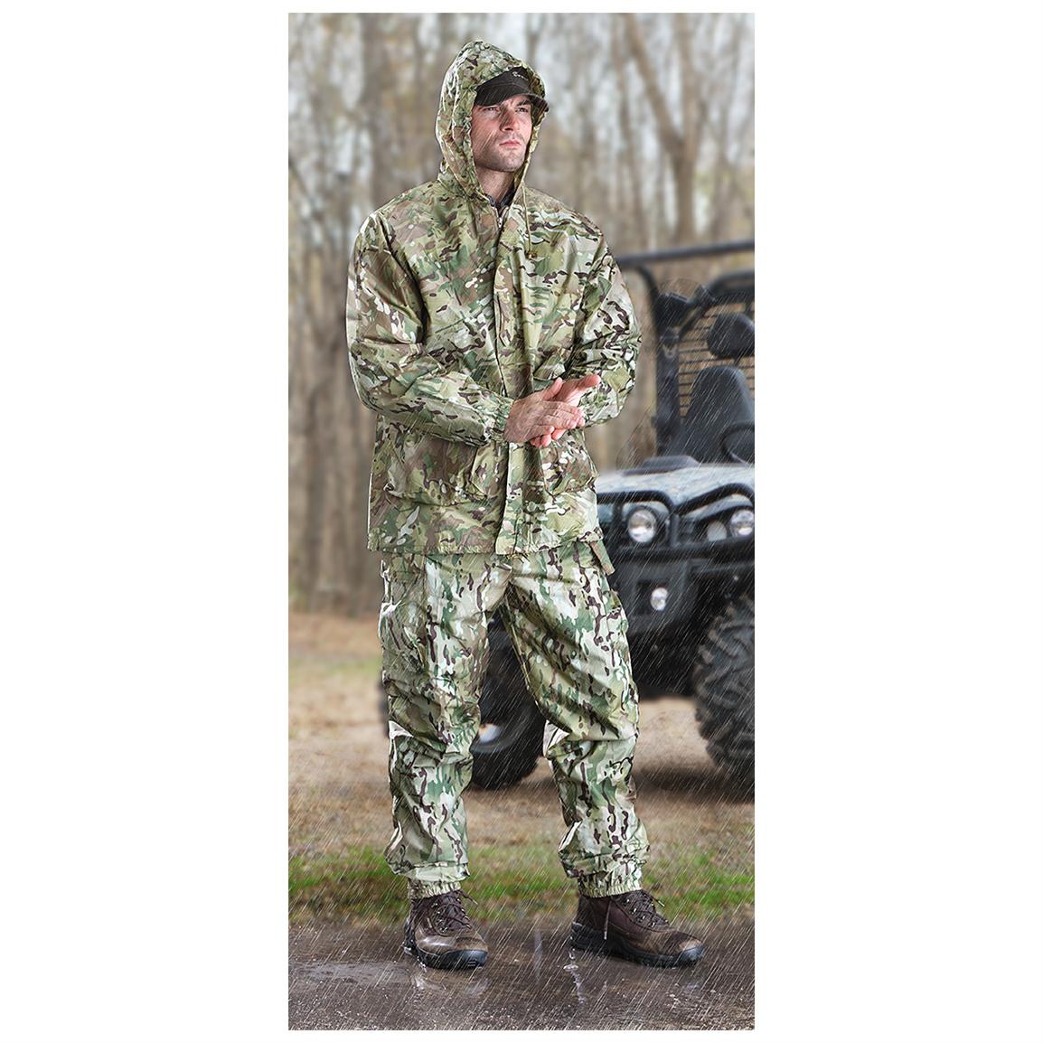 Waterproof 2 Piece Army Military Wet Weather Rain Suit Jacket & Trousers Set NEW 