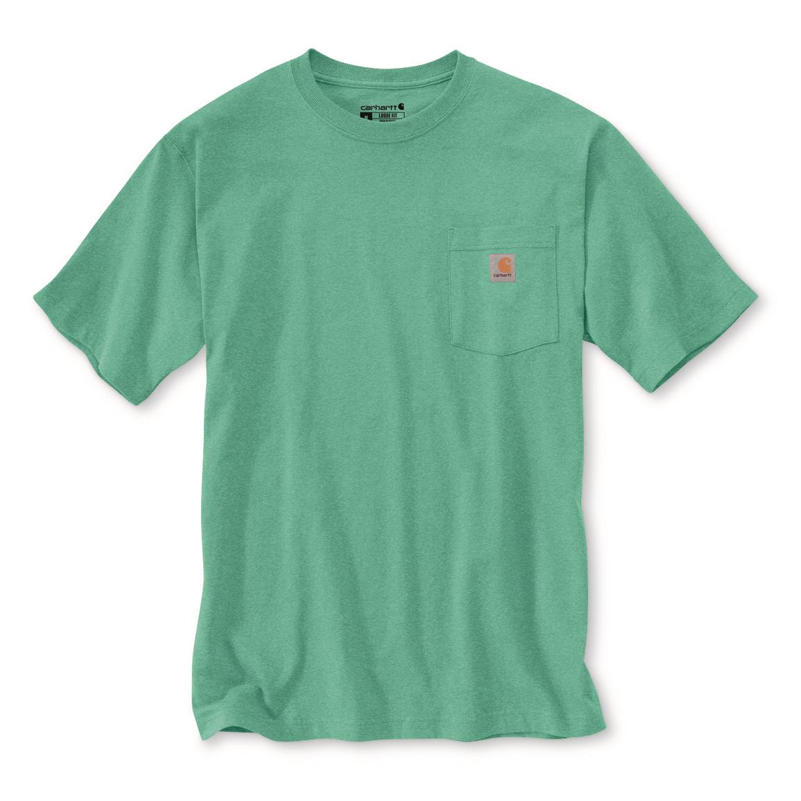 Carhartt Men's Workwear Short-sleeve Pocket Shirt, Sea Green Heather