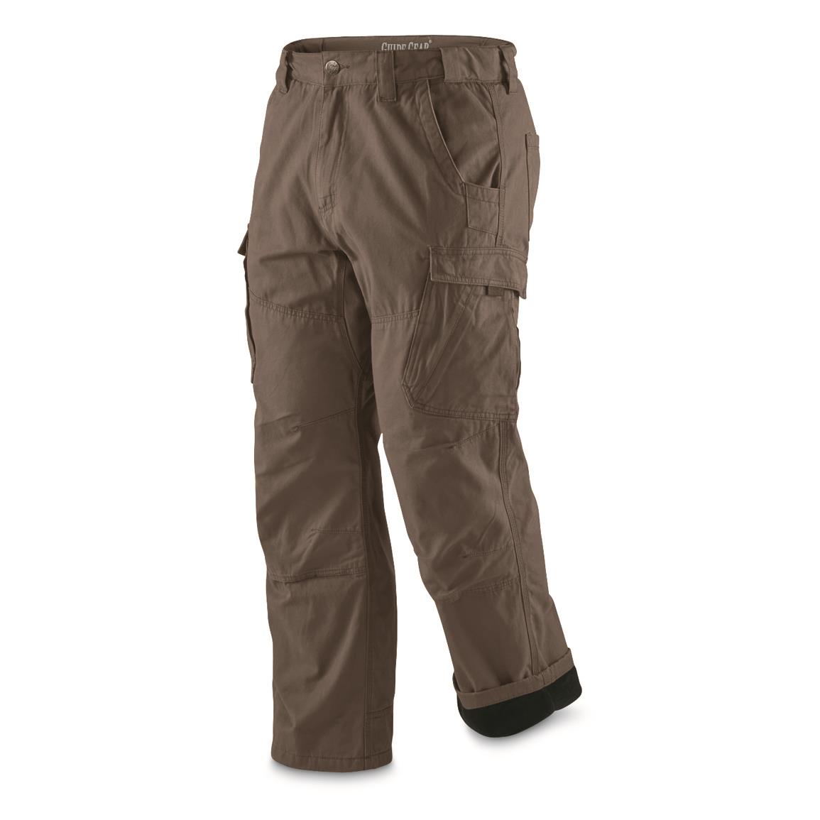 Guide Gear Men's Fleece Lined Canvas Work Pants - 607608, Insulated ...