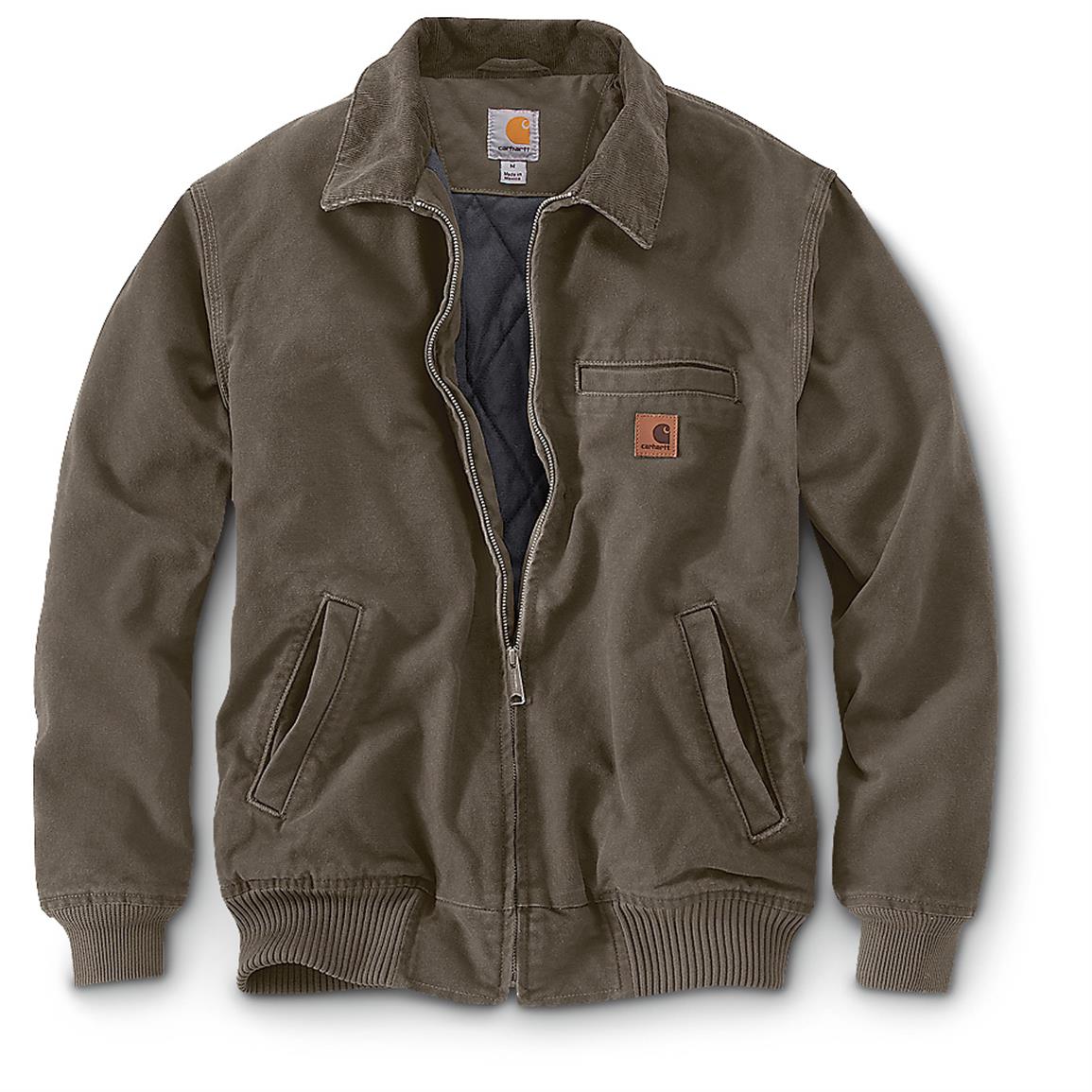 Carhartt Bankston Flannel-lined Duck Work Jacket - 607660, Insulated ...