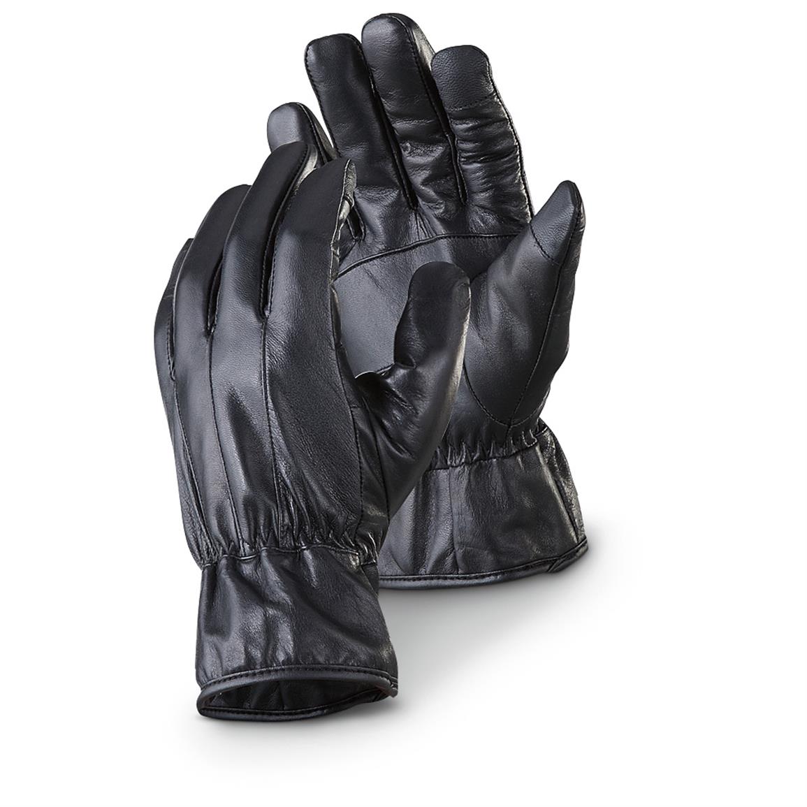 Jacob Ash Pro-Text Men's Insulated Leather Gloves, 40 Grams, 2 Pairs, Black
