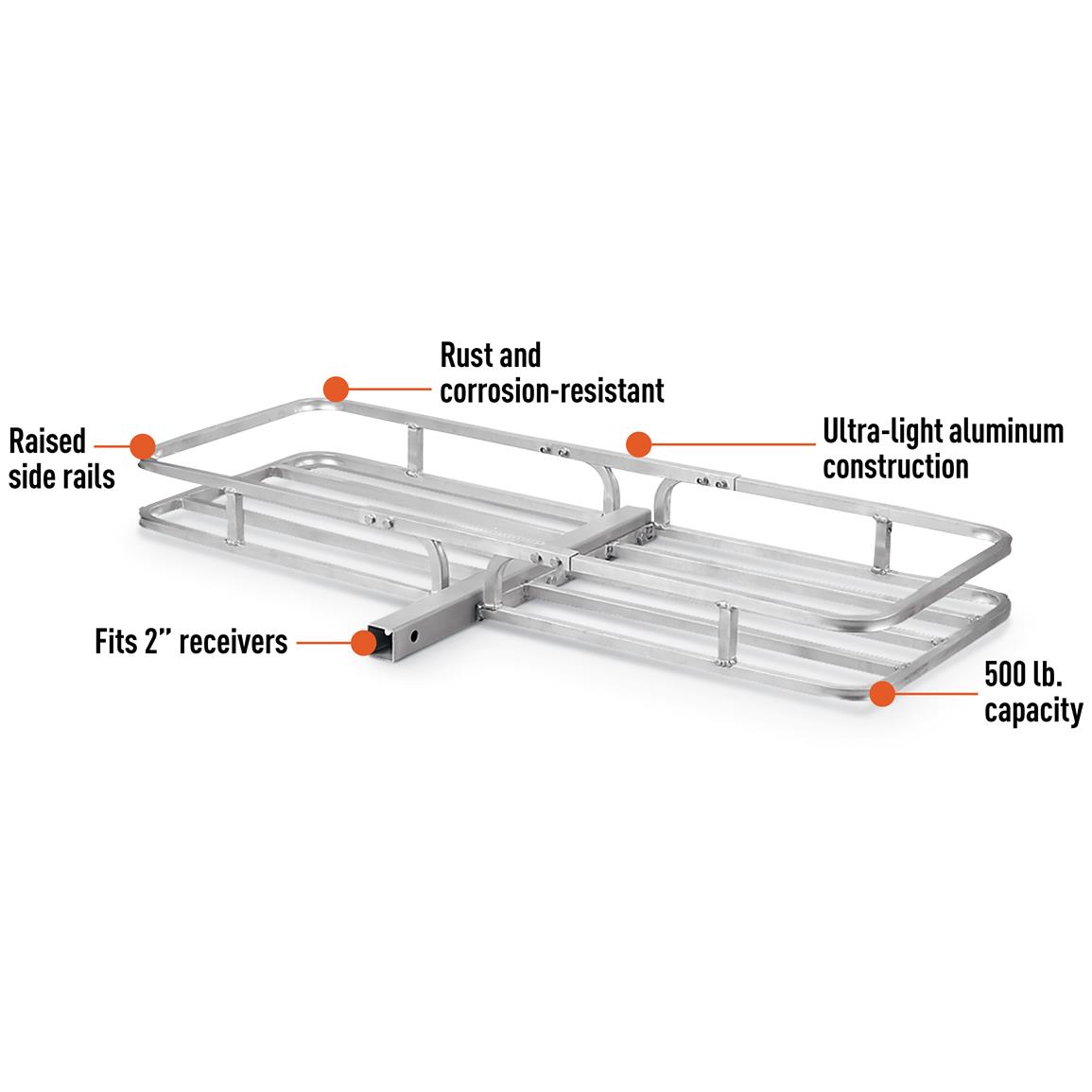 Guide Gear Aluminum Hitch Cargo Carrier, 500 lbs. Capacity 608506