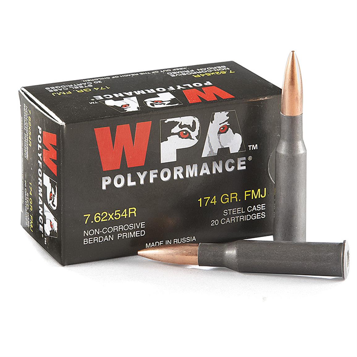 Wolf, 7.62x54R, FMJ, 174 Grain, 500 Rounds 