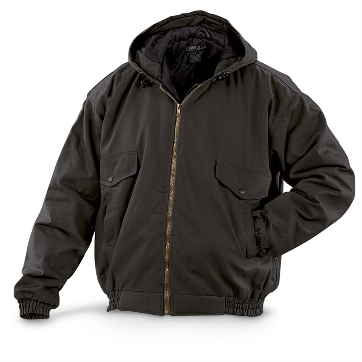 WFS Insulated Canvas Hooded Jacket - 609547, Insulated Jackets & Coats ...