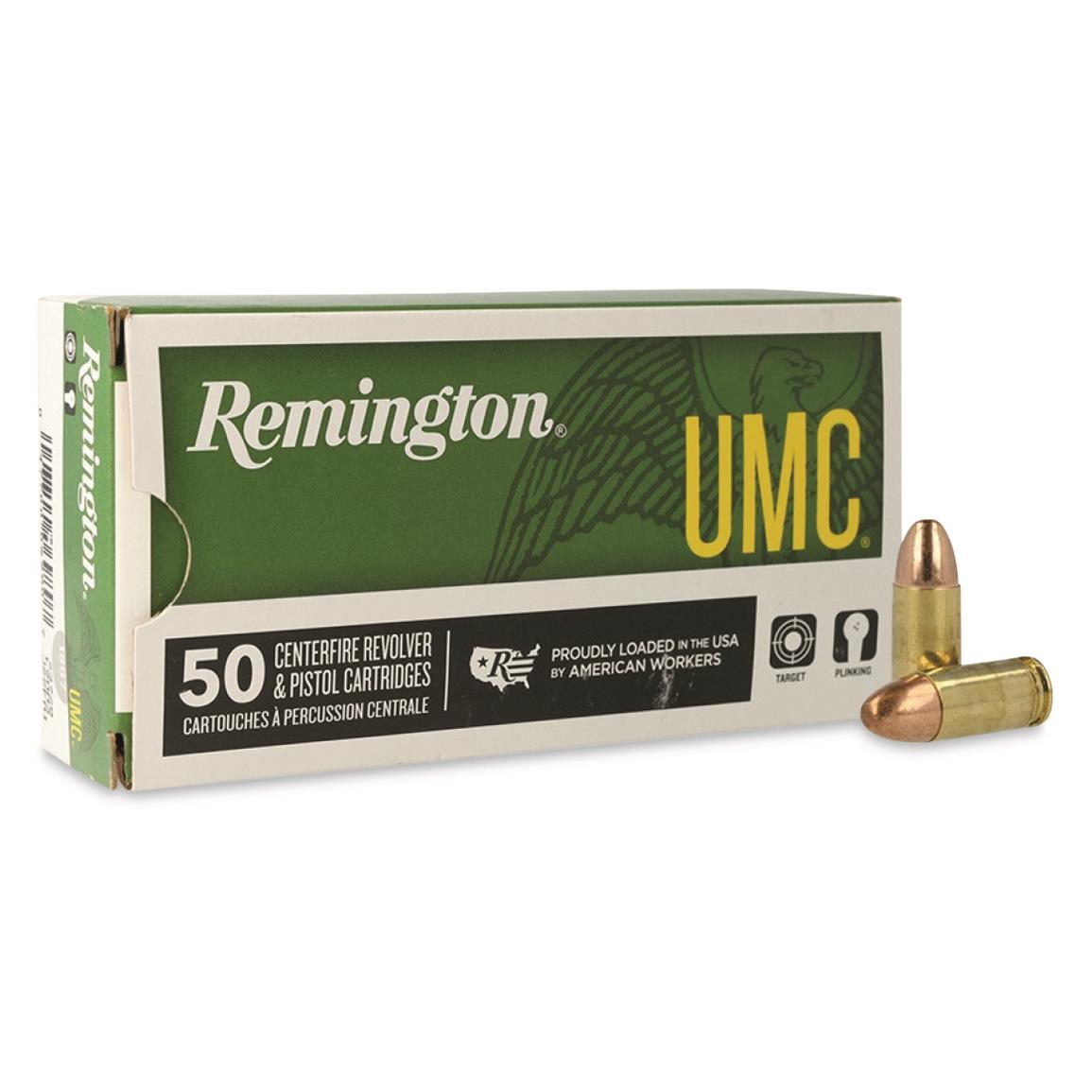 Remington UMC Handgun, 9mm, MC, 115 Grain, 50 Rounds
