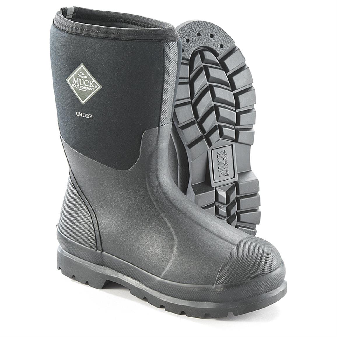 Muck Men&#39;s Chore All-Conditions Mid Work Boots - 609865, Rubber & Rain Boots at Sportsman&#39;s Guide