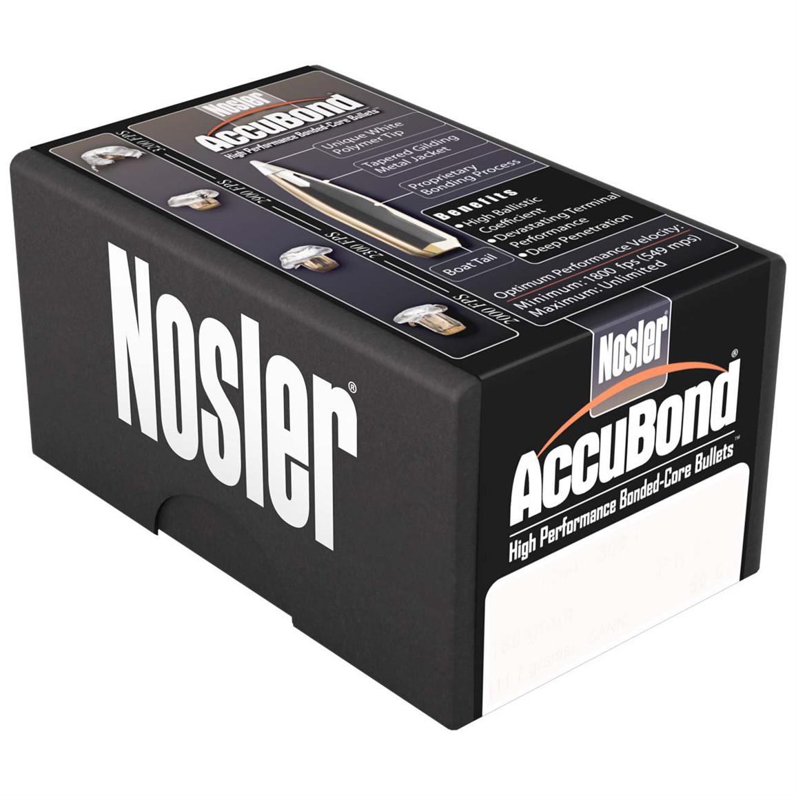 Nosler® 270-caliber / .277 inch 130 Grain AccuBond Bullets, Box of 50