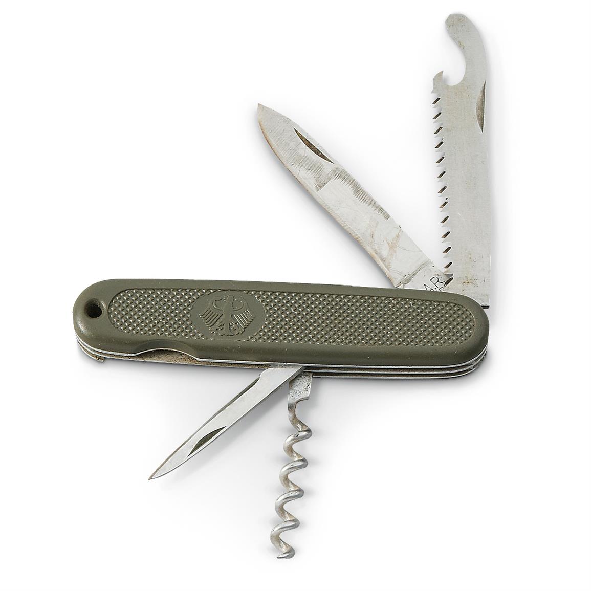 Used German Military Surplus Folding Pocket Knife - 611188, Knives at ...