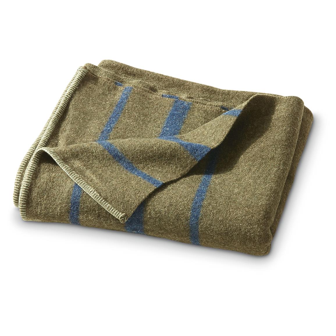 Used Belgian Military Surplus Heavyweight Wool Officer'S Blanket - 611225, Army Blankets At ...