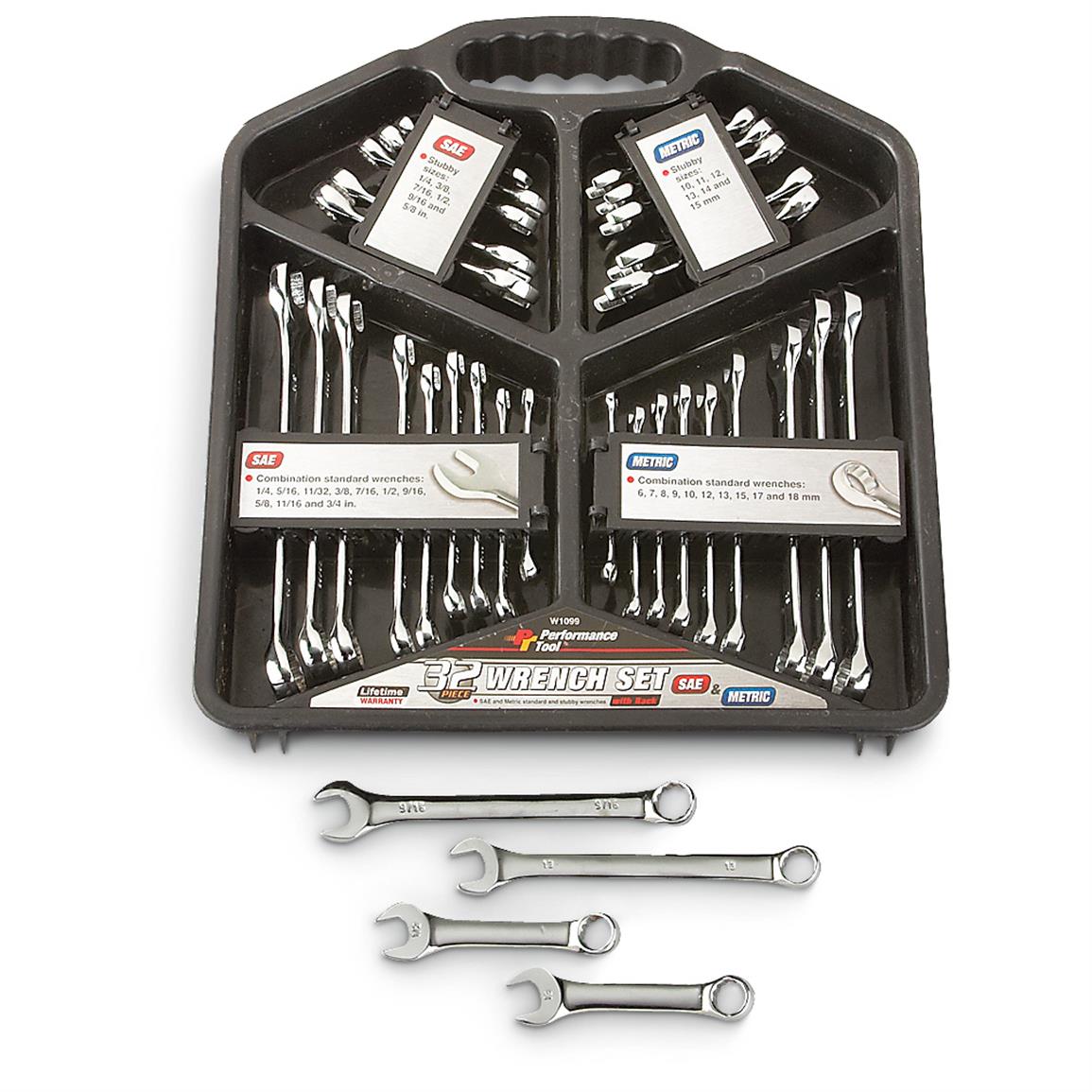 32-Pc. Performance Tools® SAE & Metric Wrench Set