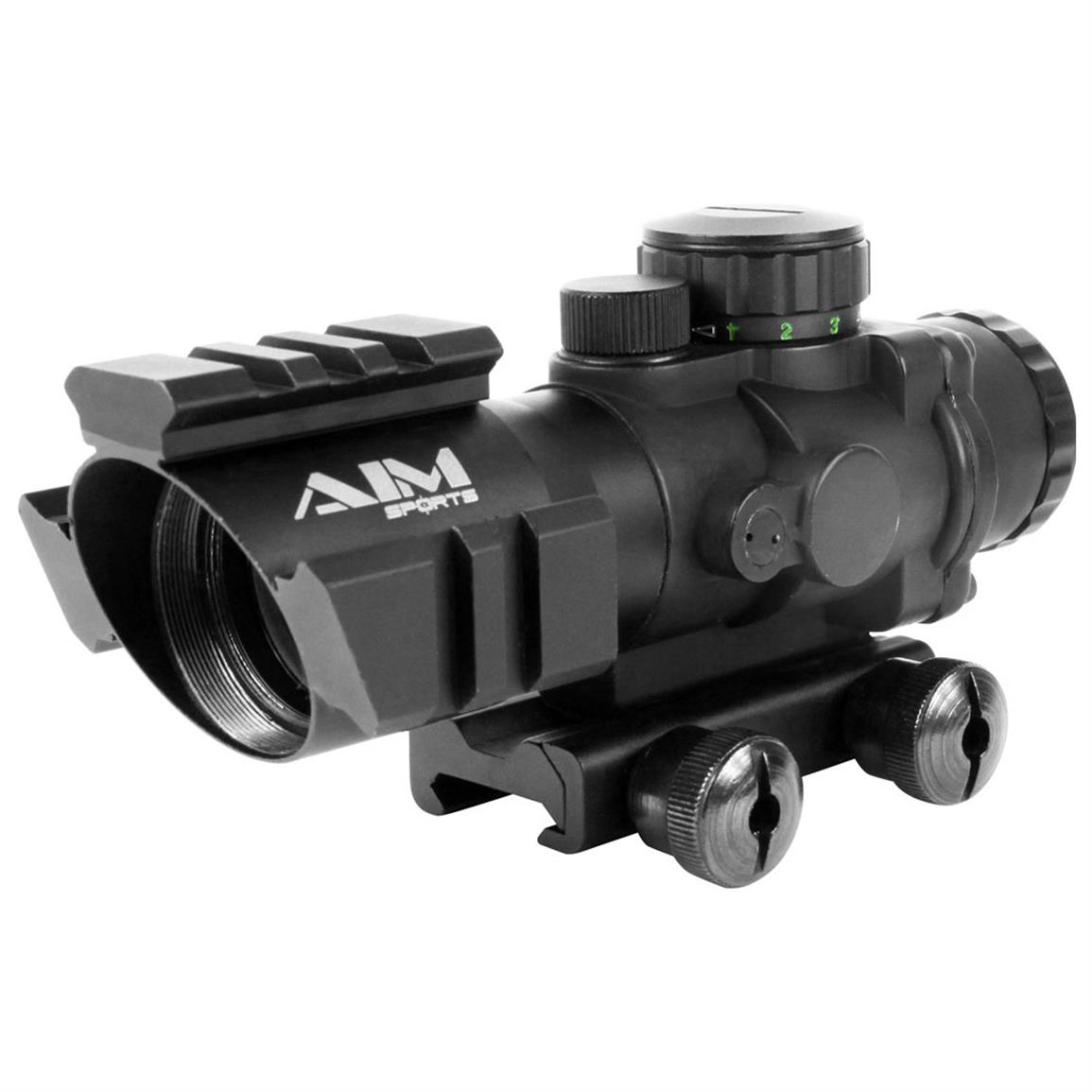 AIM Sports 4x32mm TriIlluminated Scope with TriWeaver Rails 612956