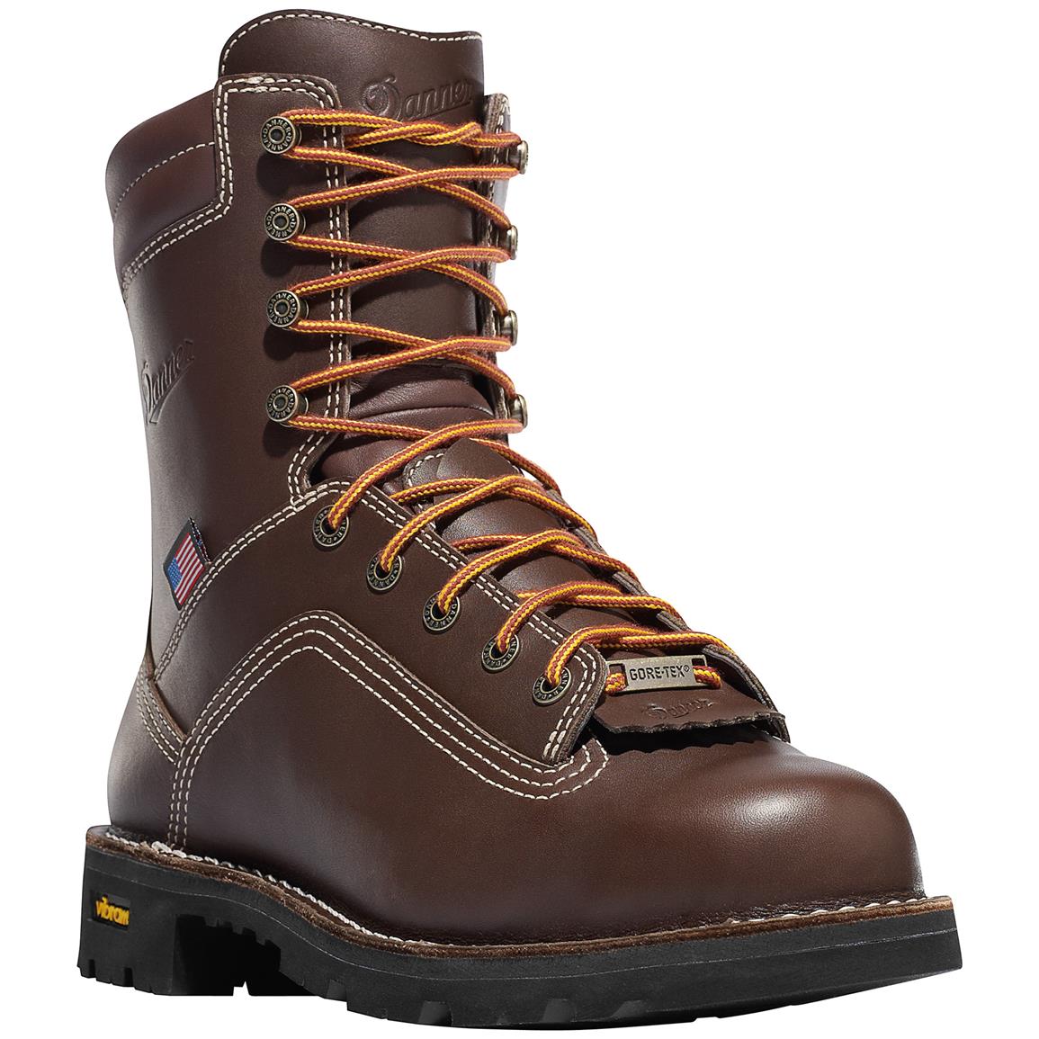 Danner Men's Quarry USA Waterproof Alloy Toe Work Boots, GORE-TEX, Brown