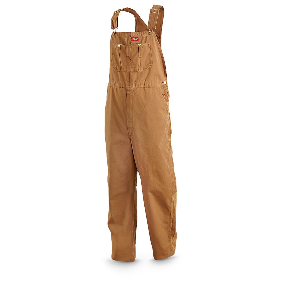Dickies Duck Bib Overalls, Rinsed Brown - 614637, Overalls & Coveralls ...