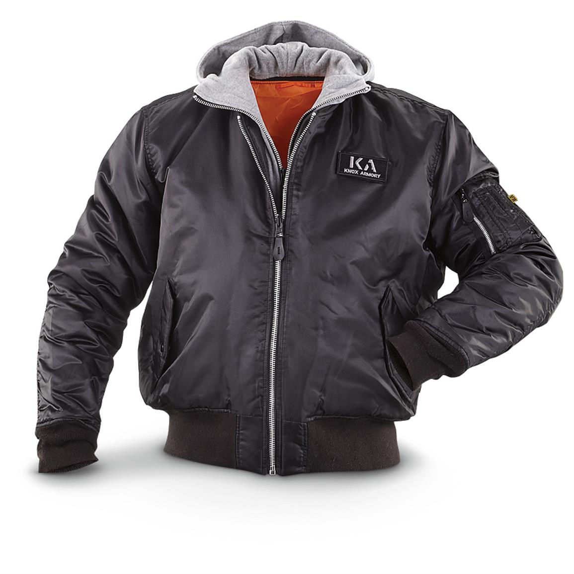 Knox Armory® Nighthawk MA-1 Jacket with Hood - 614940, Flight Jackets ...