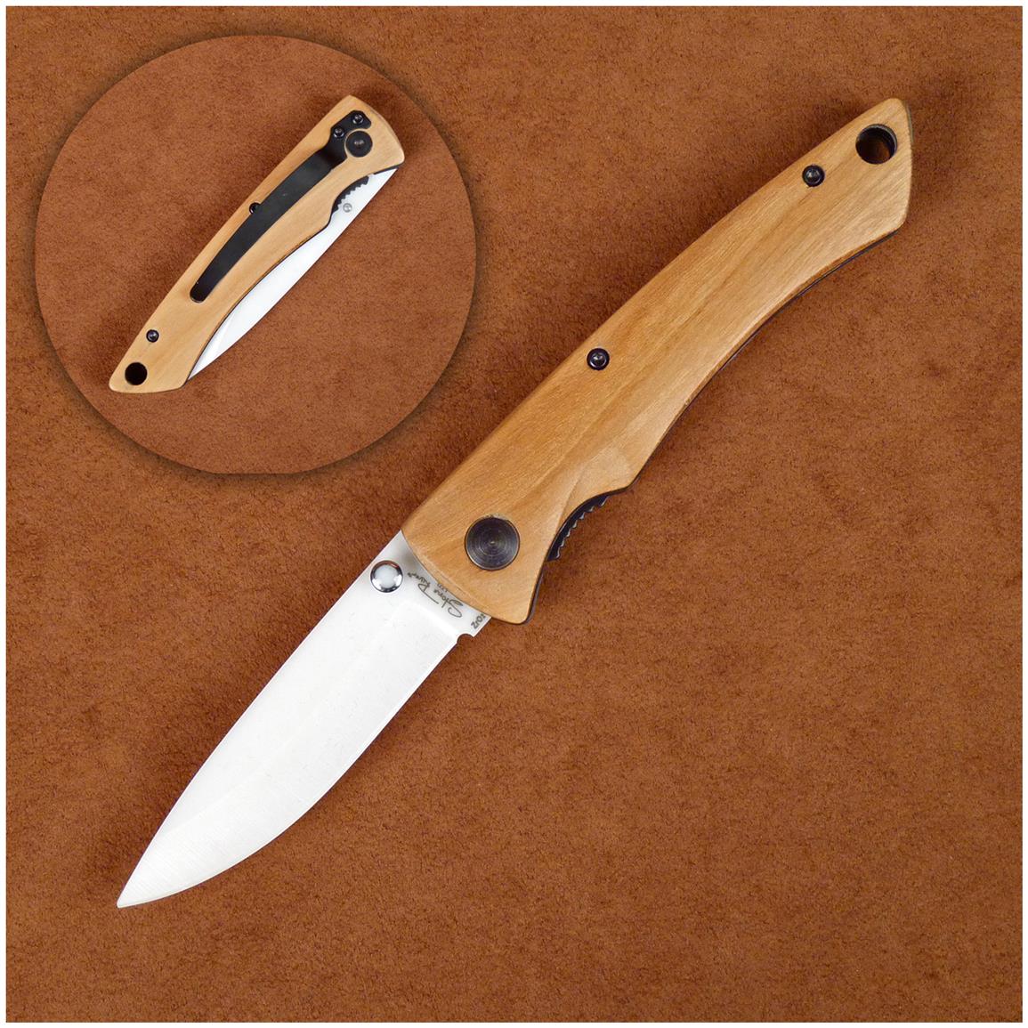 Stone River Gear Ceramic Folding Knife with Olivewood Handle - 617215 ...