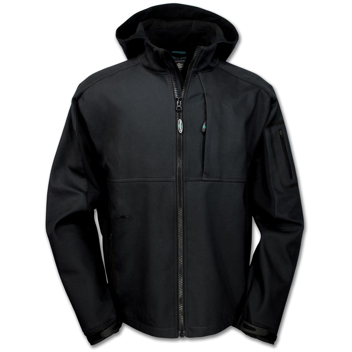 soft shell r hooded jacket black