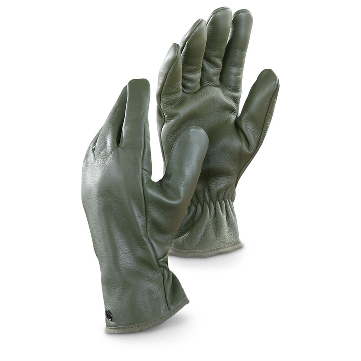 2Prs. of New French Military Surplus Leather Gloves 619302, Gloves