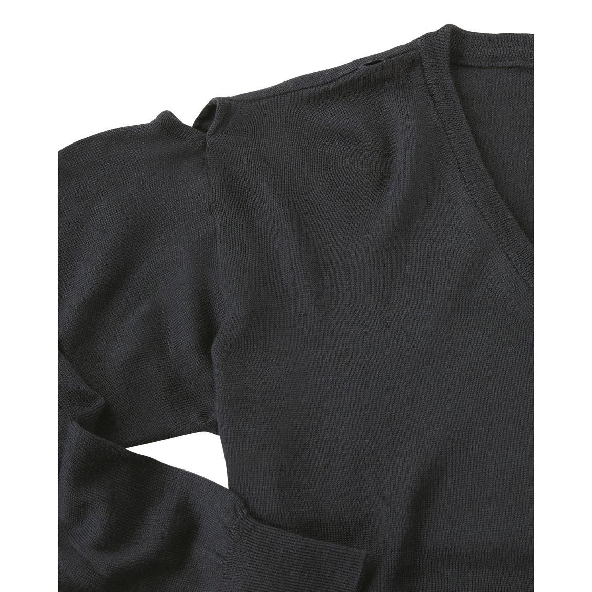 Czech Republic Military Surplus Wool Blend V-Neck Commando Sweater