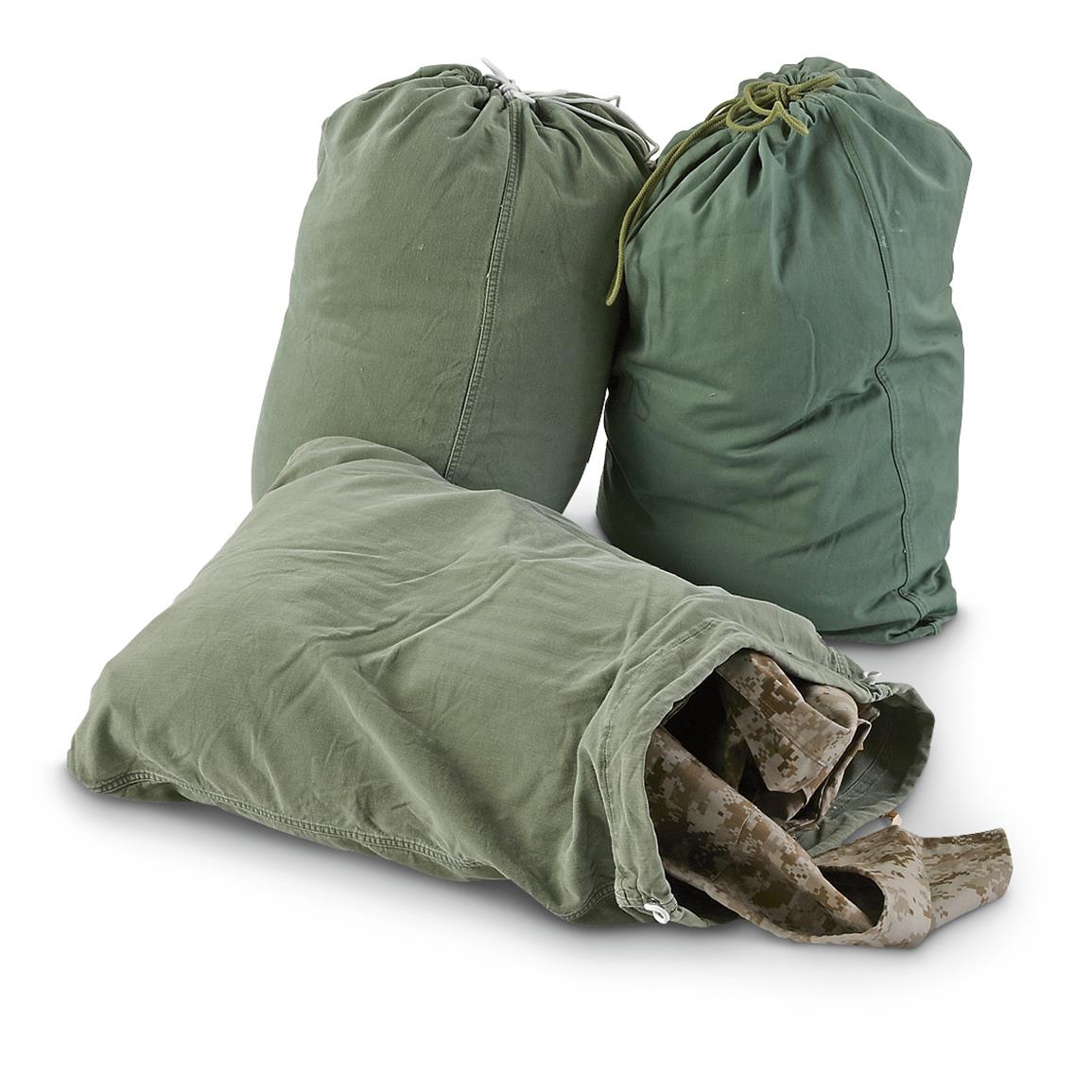 3 Used U.S. Military Surplus Barracks Bags - 620512, Stuff Sack & Ditty ...