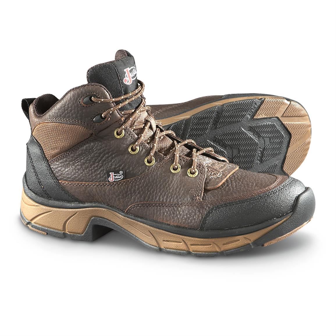 justin men's stampede waterproof work boots