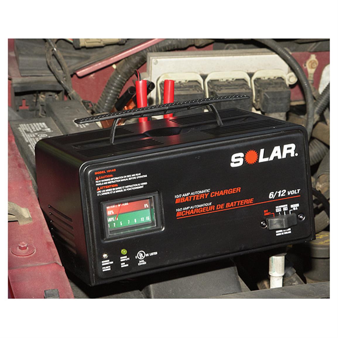 Solar 2/10 Amp Battery Charger 621497, Chargers & Jump Starters at