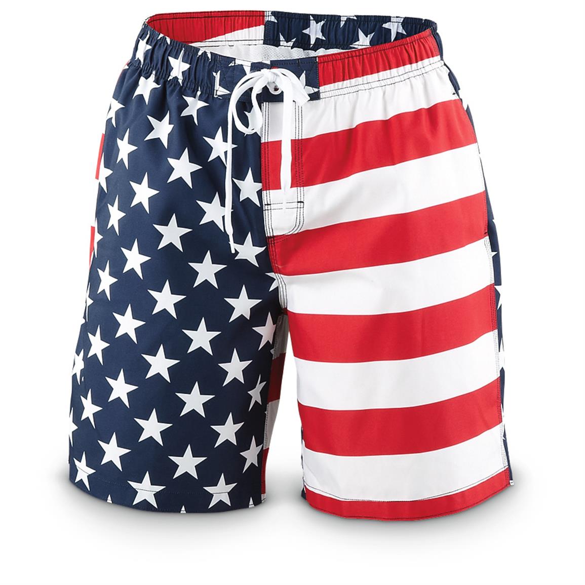 Guide Gear American Flag Swim Trunks - 621867, Swimsuits at Sportsman's ...