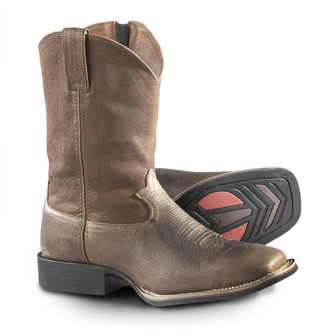 Tony Lama 3R Series Square Toe Western Boots, Stone Blaze - 621889