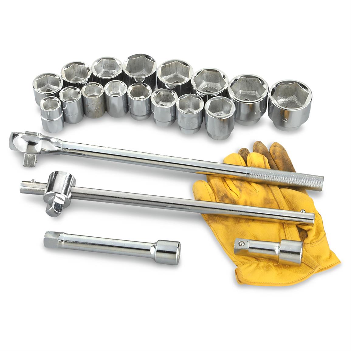 21Pc. 3/4" Drive Socket Set with Carry Case 621922, Hand Tools