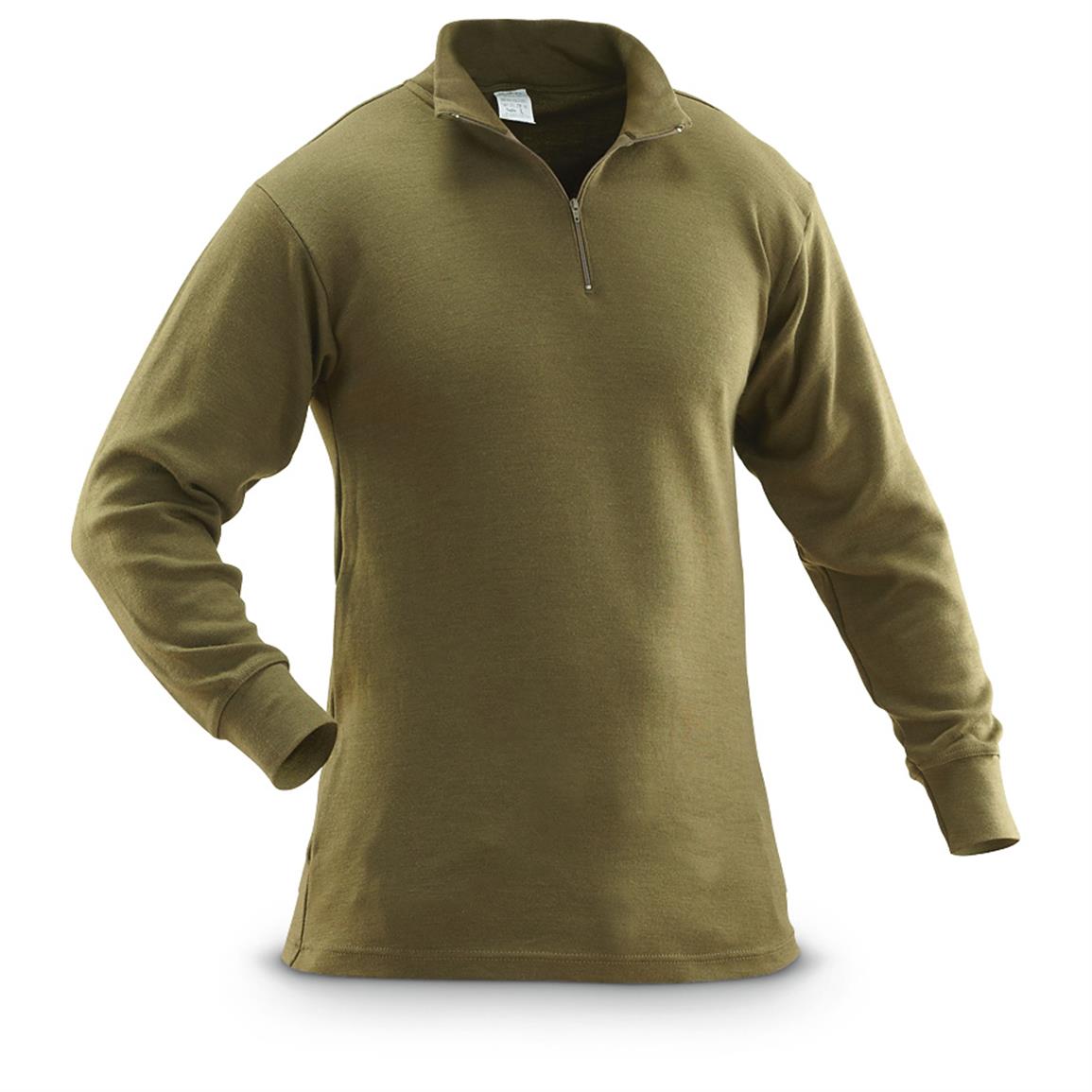 2 New French Military Surplus 1/4-zip Shirts - 622003, Shirts at ...