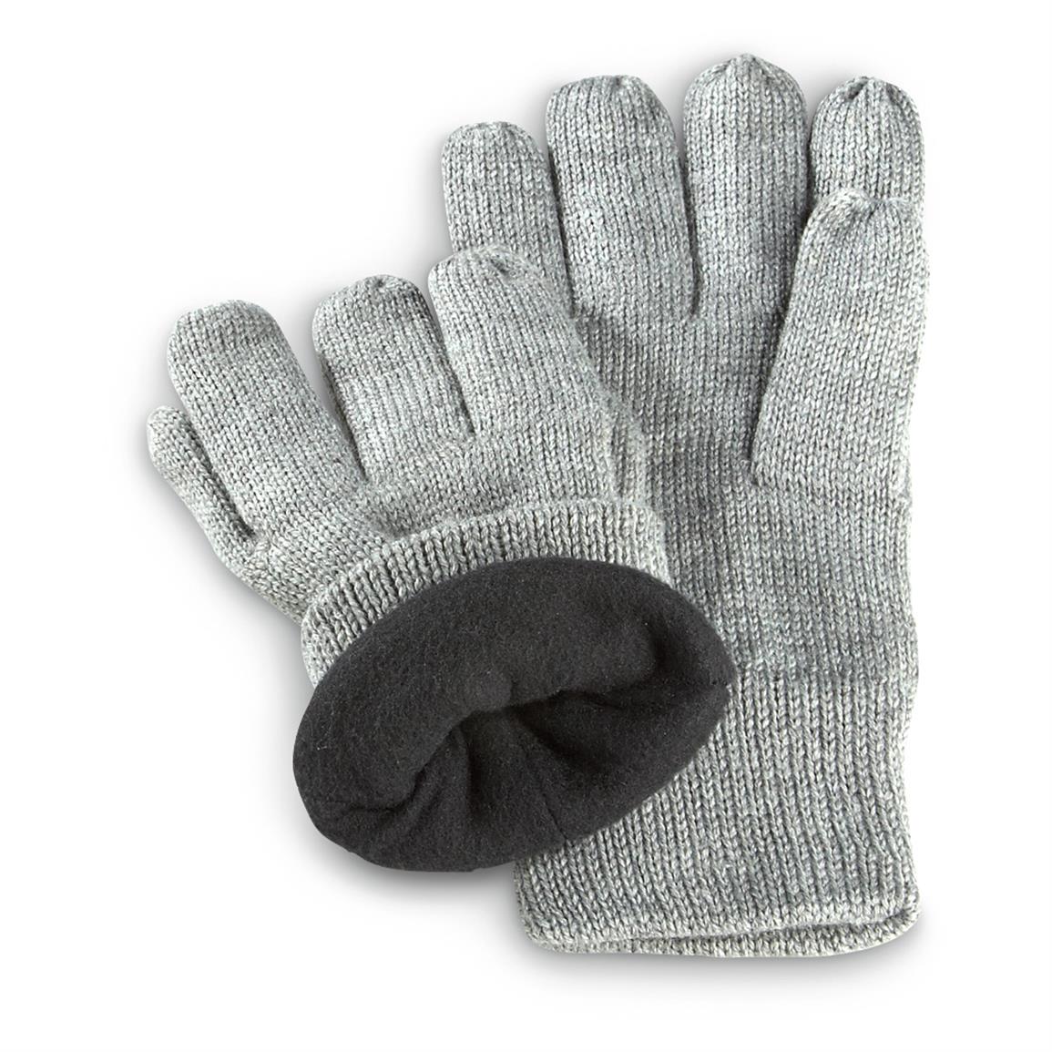 6 Prs. of Militarystyle Woolblend Insulated Gloves 622012, Tactical